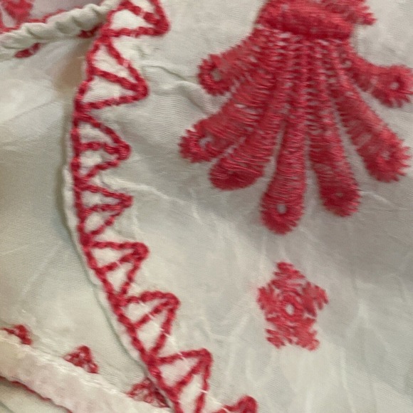 Johnny Was Womens Embroidered Tunic Top Flowers Pale Yellow Size Small - Picture 11 of 11